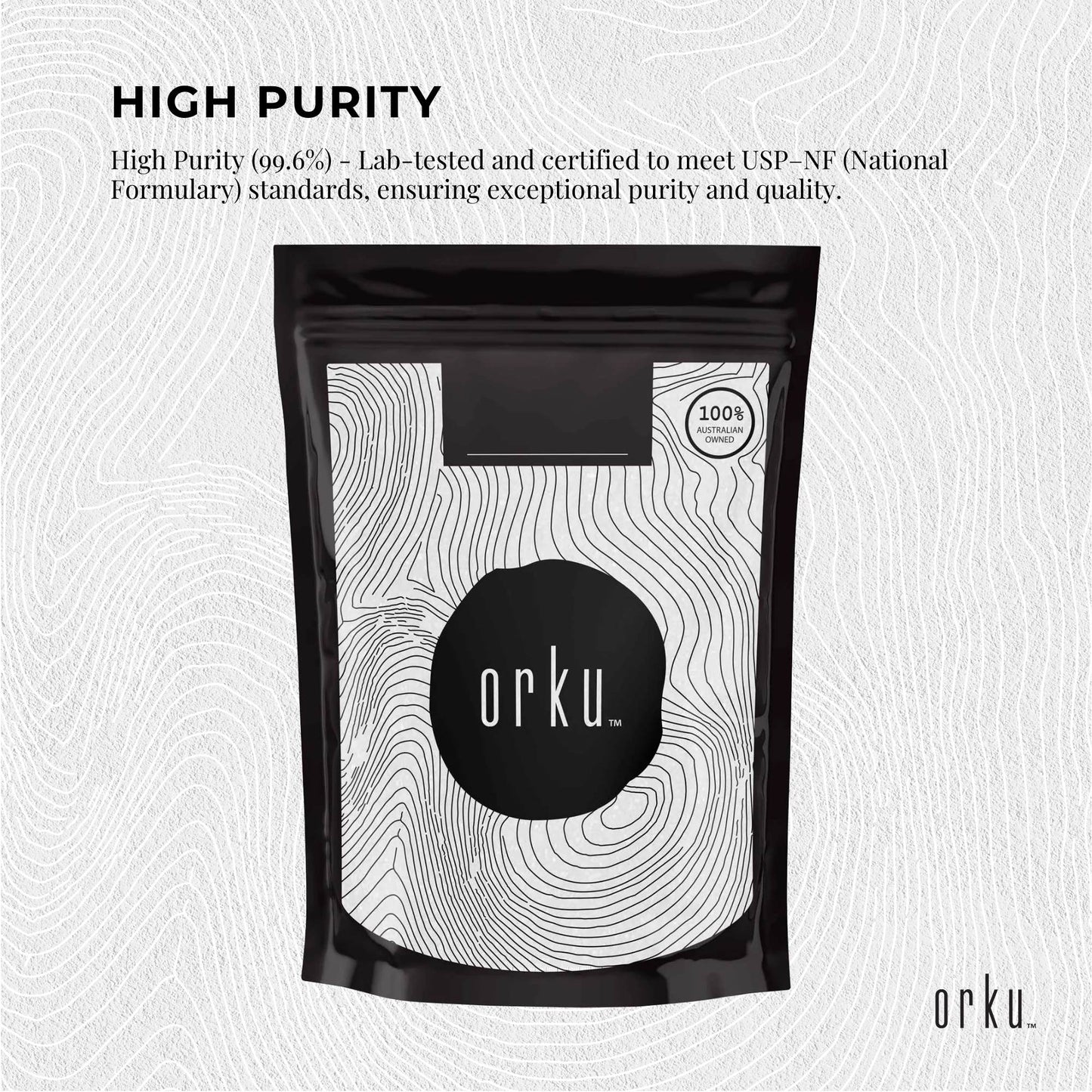 Orku Myo Inositol Powder Bulk Bags - USP Grade High Purity Unflavoured