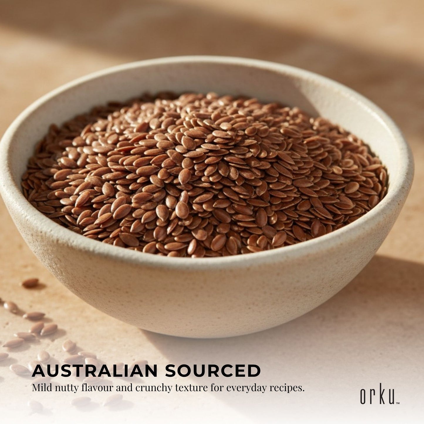 Orku Organic Brown Linseed Flaxseed Whole Grain Non GMO