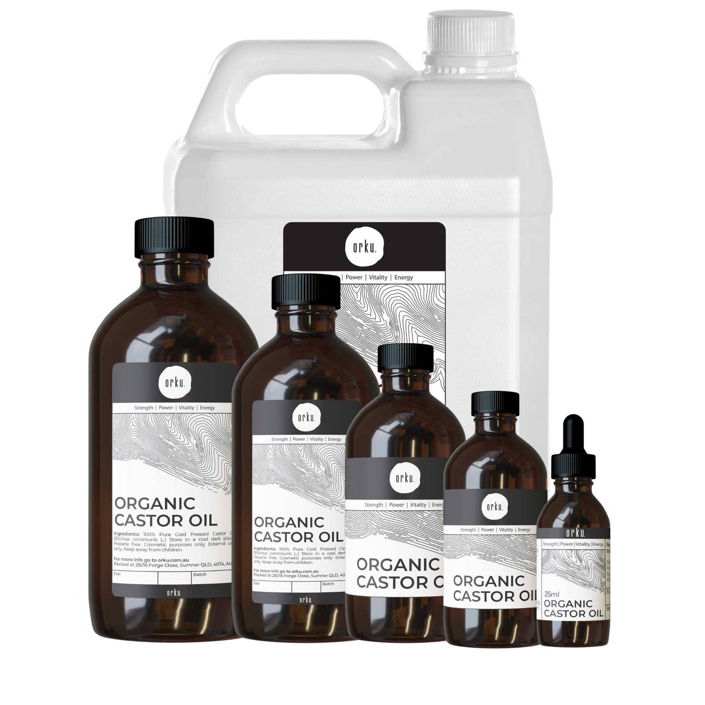 Orku Organic Castor Oil - Hexane Free Cold Pressed