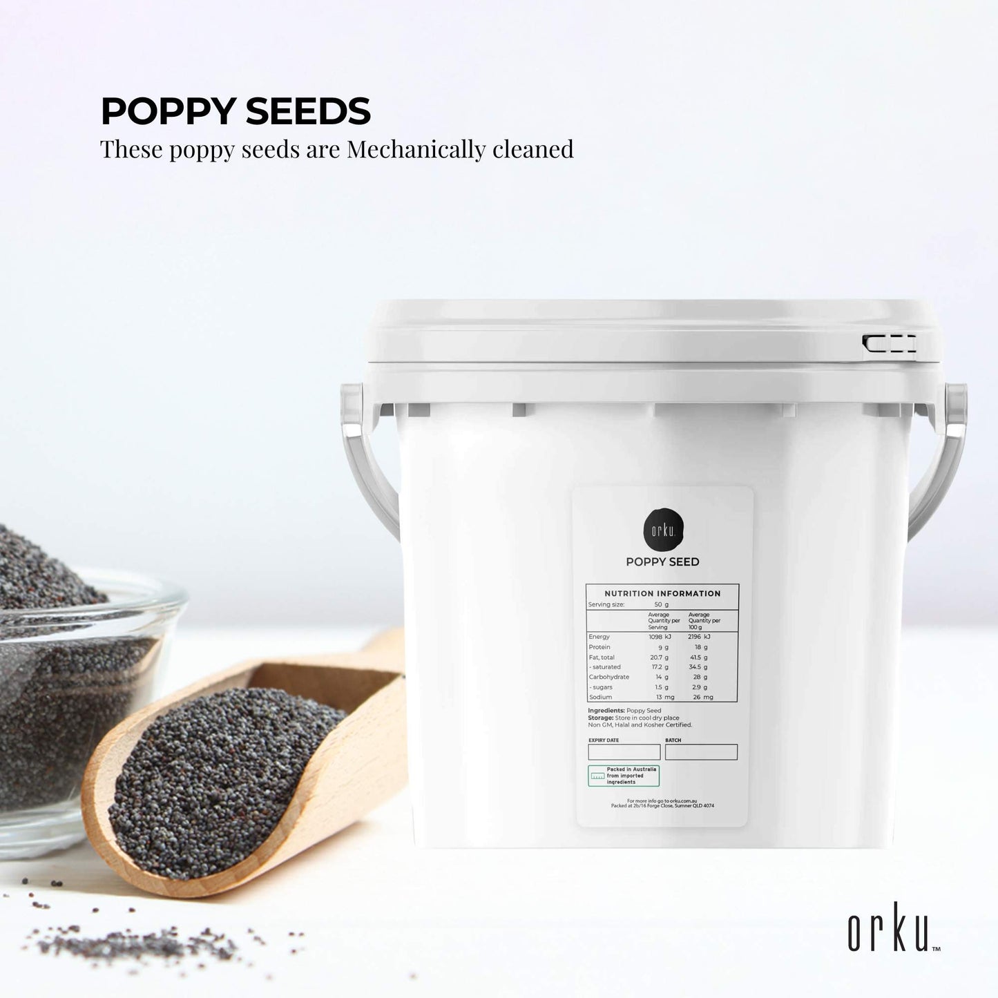 Orku Poppy Seeds Unwashed Buckets - Papaver Somniferum For Baking and Decorating