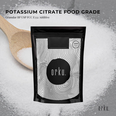 Orku 2Kg Potassium Citrate Food Grade - Granular BP USP FCC E332 Additive