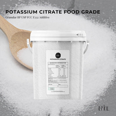 Orku Potassium Citrate Food Grade Tubs - Granular BP USP FCC E332 Additive