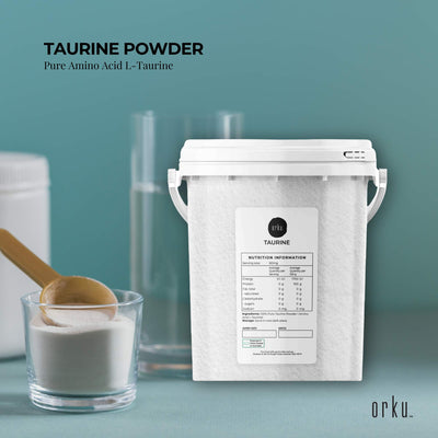 Orku Taurine Powder Tub - High Purity L-Taurine Amino Acid Ingredient Bulk