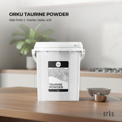 Orku Taurine Powder Tub - High Purity L-Taurine Amino Acid Ingredient Bulk