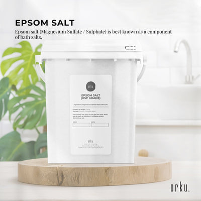 Orku USP Epsom Salt Buckets Magnesium Sulphate - Bath Soak Household Garden Use