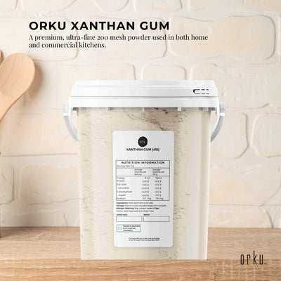 Orku Xanthan Gum Thickener Pure Fine Powder Tub 200 Mesh FCC E415 Food Additive