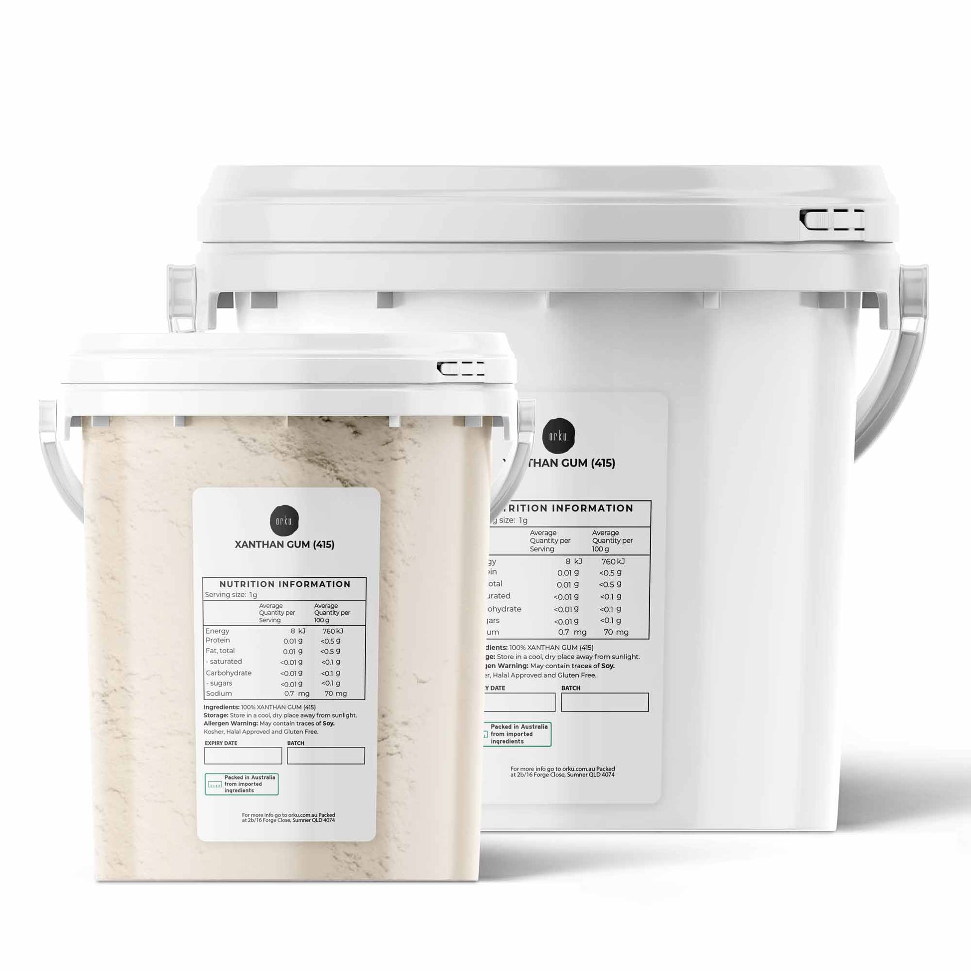 Orku Xanthan Gum Thickener Pure Fine Powder Tub 200 Mesh FCC E415 Food Additive