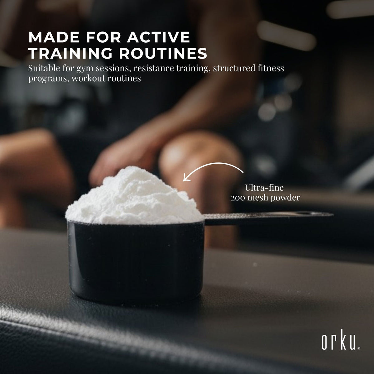 Orku 100g Creatine Monohydrate Powder 200 Mesh Micronised 99.9% Pure
