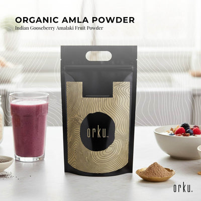 Orku Organic Amla Powder - Indian Gooseberry Amalaki Fruit Powder Bags