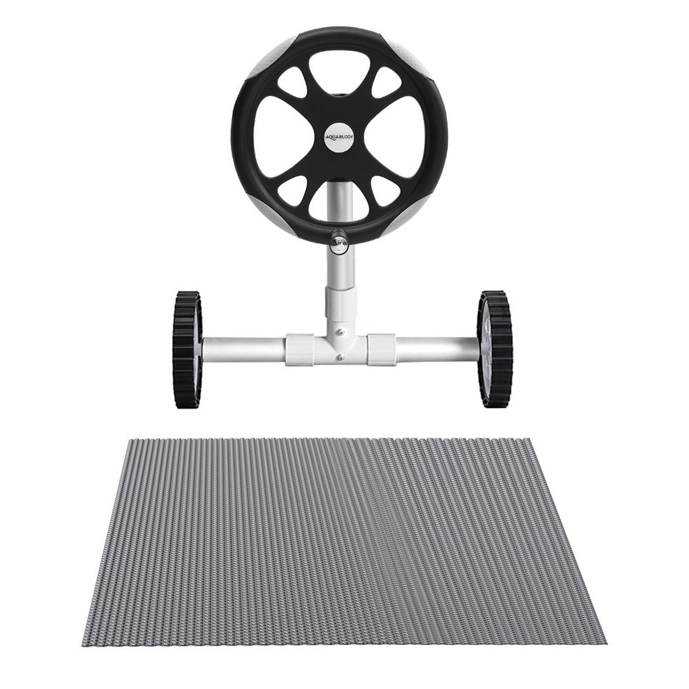 Aqua Buddy Pool Cover 600 Micron Solar Heat Blanket LDPE 8x4.2m w/ 5.55m Roller