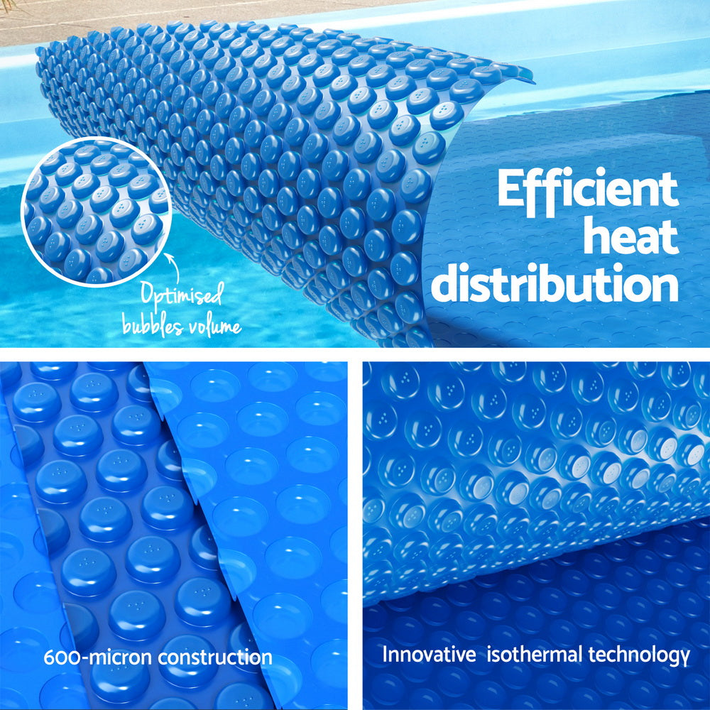 Aqua Buddy Pool Cover 600 Micron Heat Solar Blanket 9.5x5m w/ 5.55m Roller
