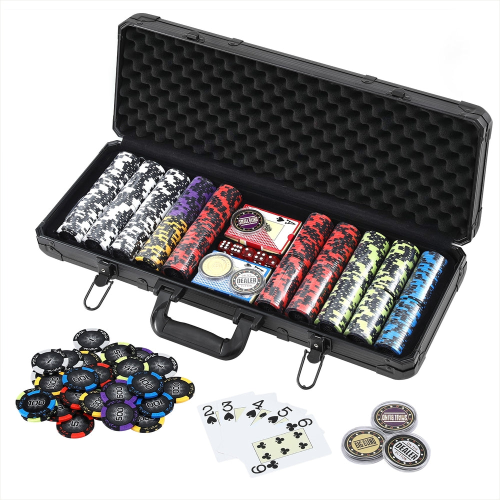 Poker Chip Set 500PC 14g Chips Casino Gambling Party Game Dice Cards