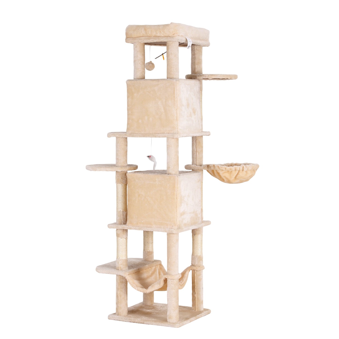 i.Pet Cat Tree Tower 167cm Large Scratching Post Furniture Scratcher House Beige