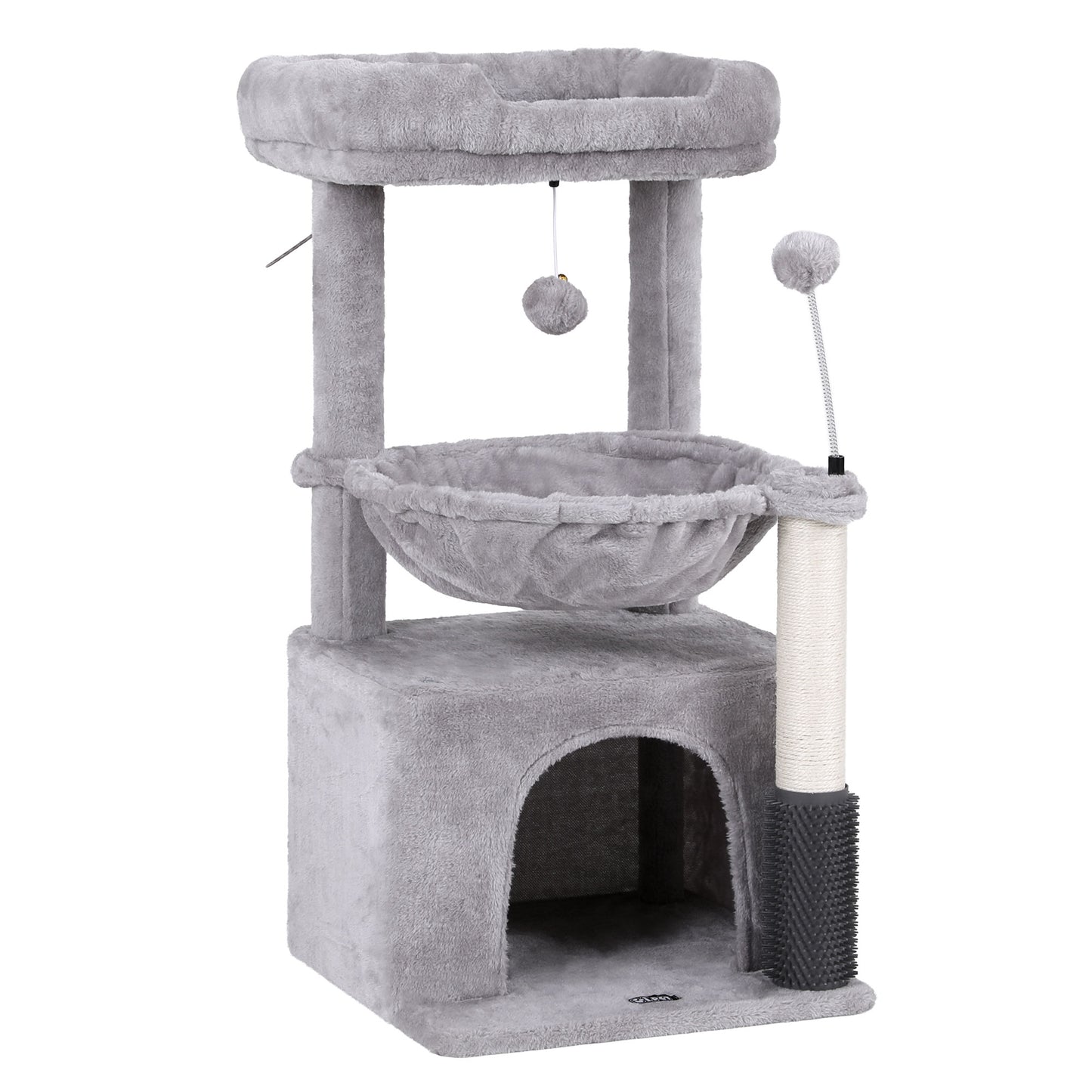 i.Pet Cat Tree Tower 82cm Scratching Post Furniture Scratcher House Light Grey
