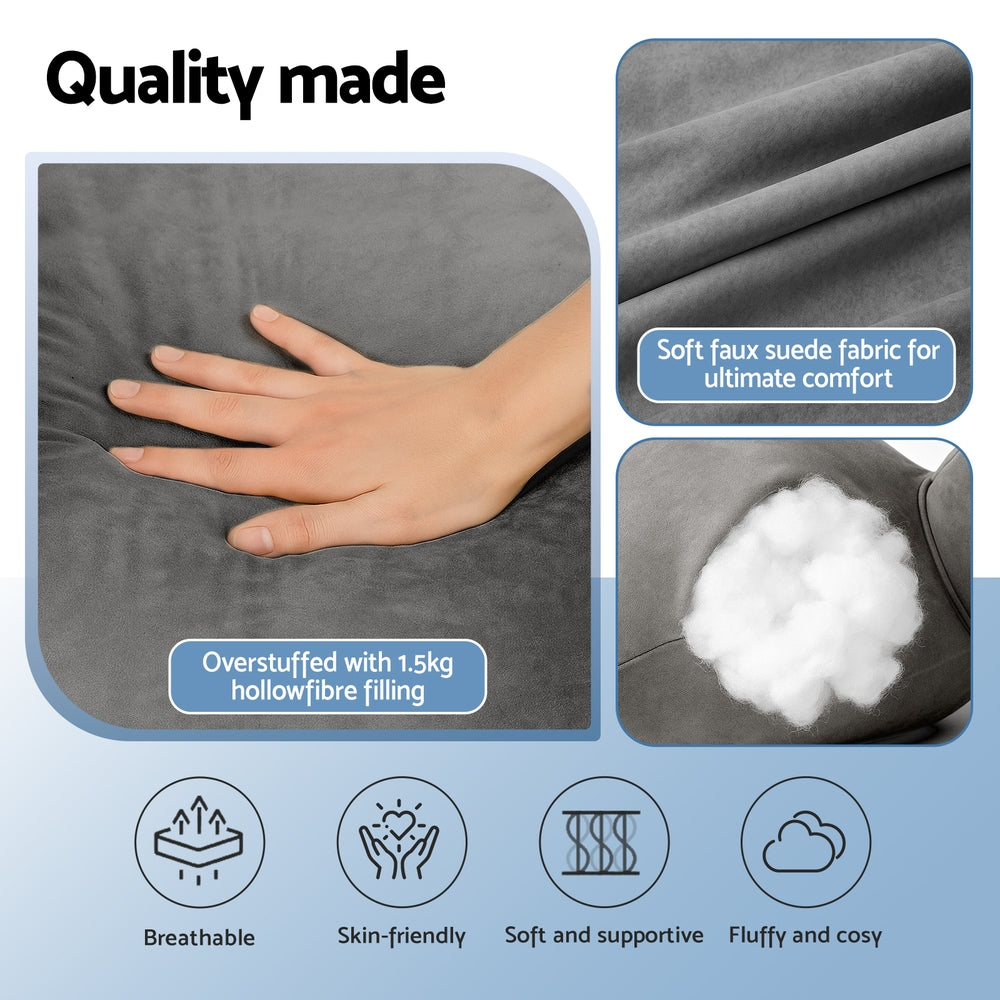 Giselle Reading Pillow Back Rest Lumbar Support Cushion Grey