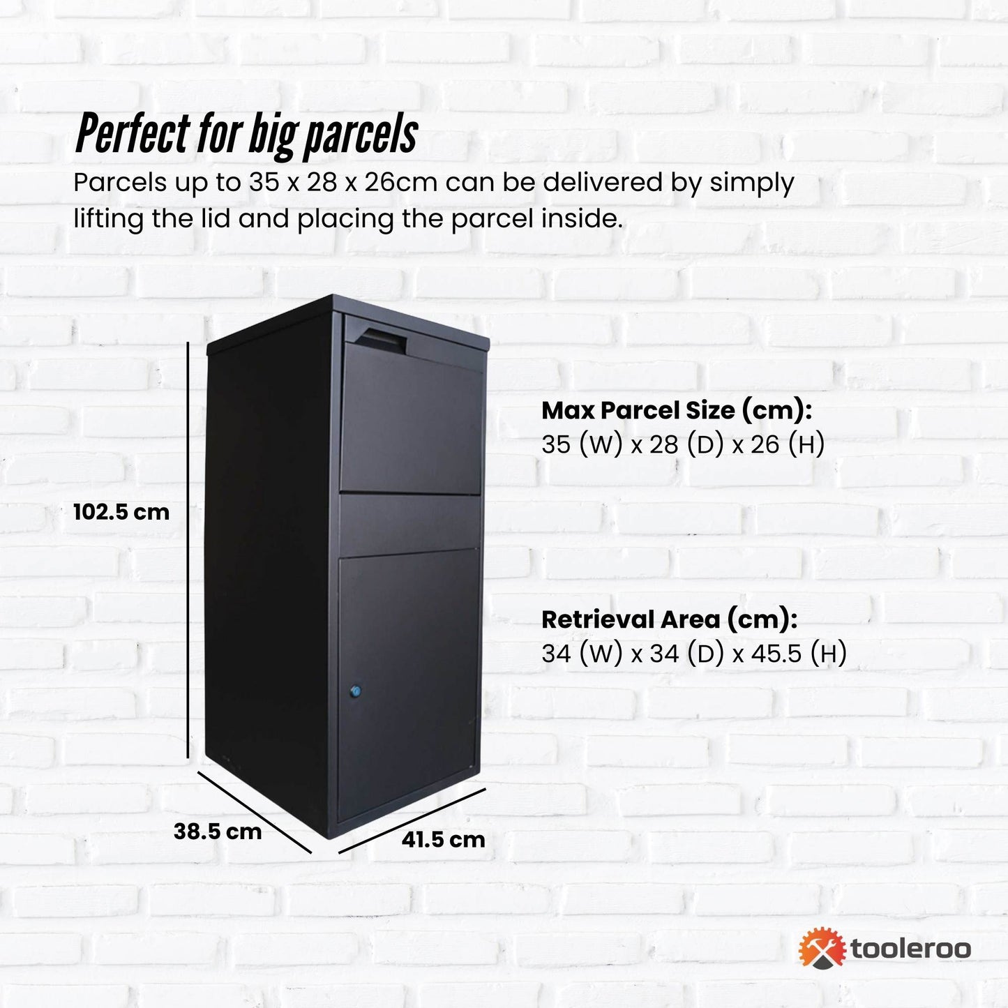 Parcel Delivery Drop Box Mailbox - Home Package Post Locker 41.5x38.5x102.5cm