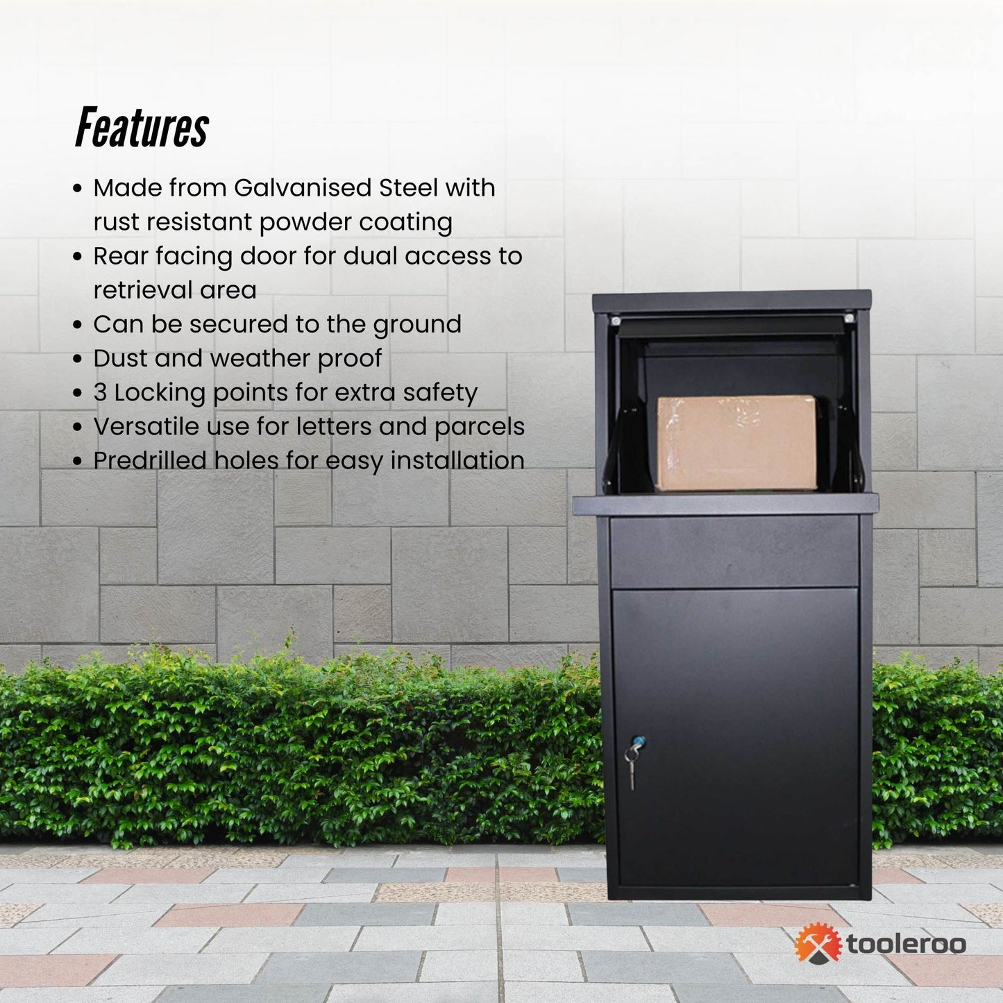 Parcel Delivery Drop Box Mailbox - Home Package Post Locker 41.5x38.5x102.5cm