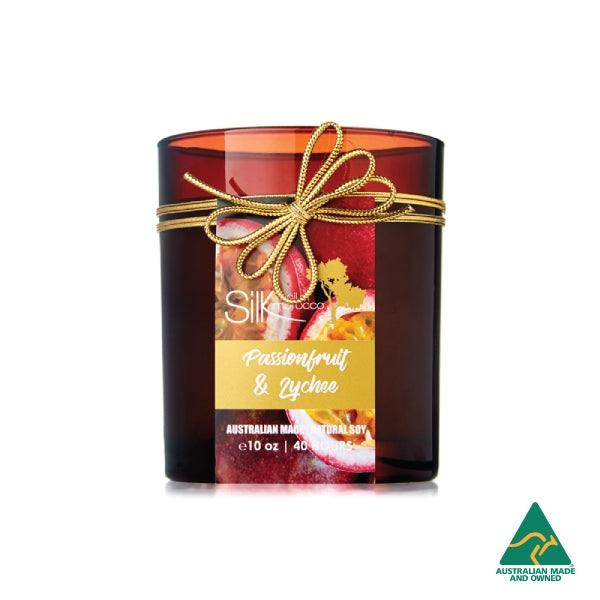 Passionfruit & Lychee - Amber Natural Soy Candle