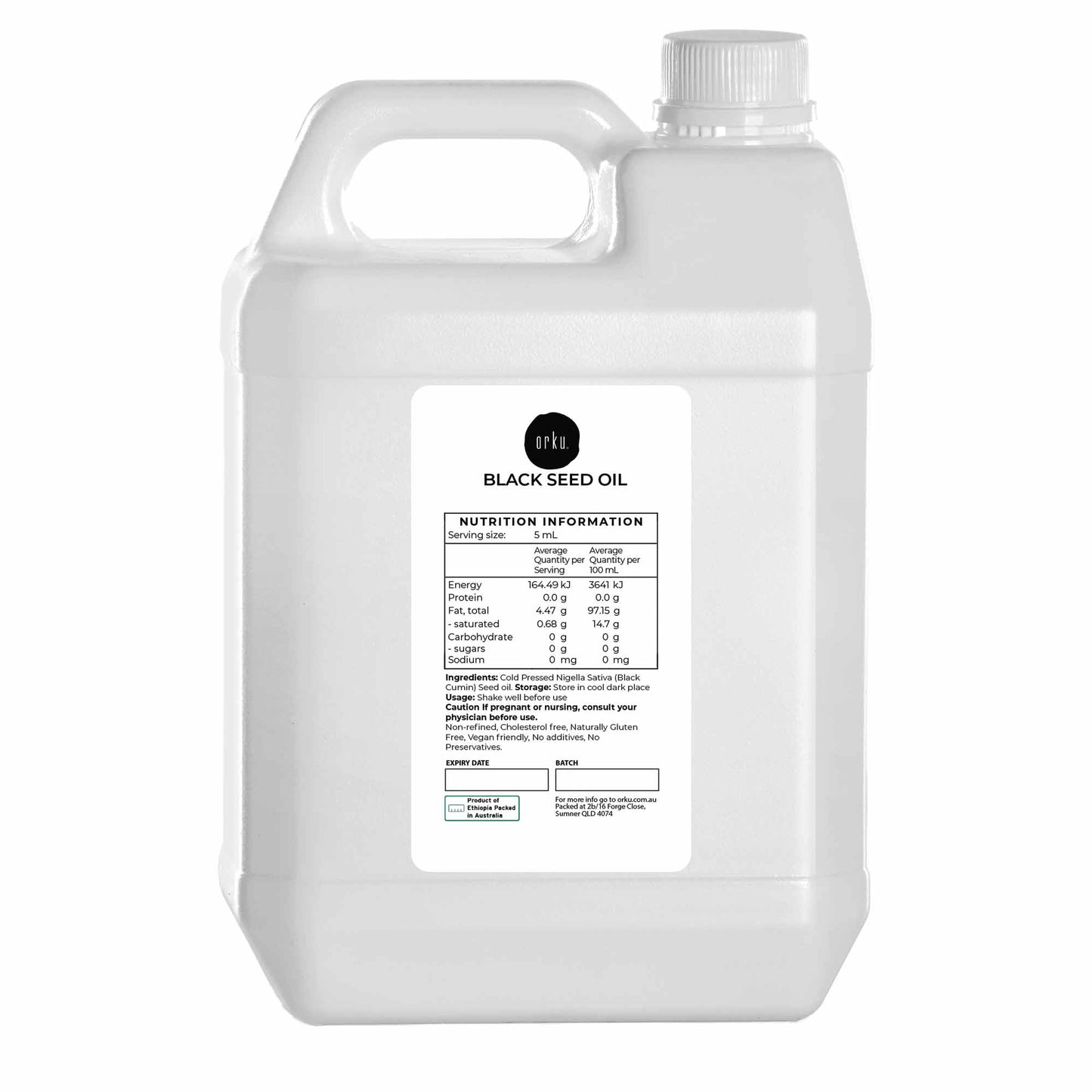 Pure Black Seed Oil - 100% Ethiopian Nigella Sativa Cumin Cold Pressed