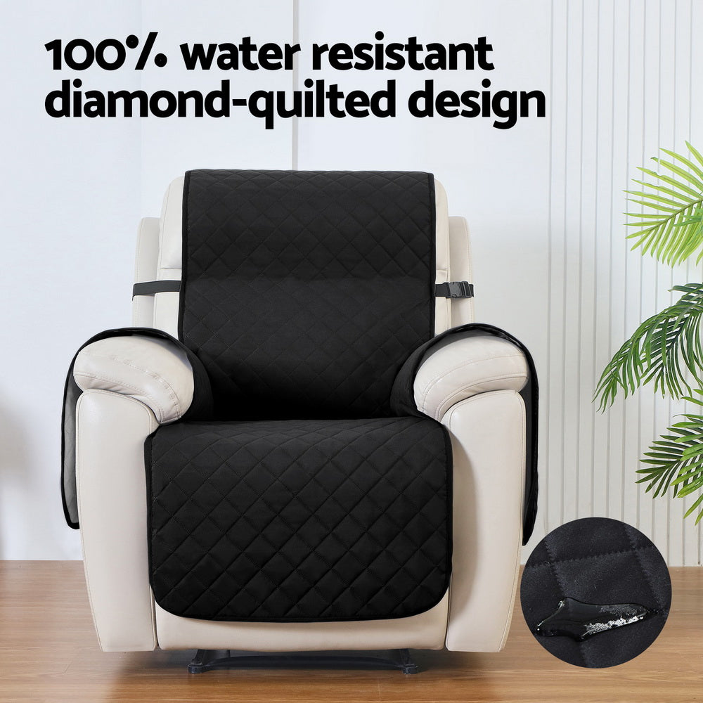 Artiss Recliner Chair Cover Water Repellent Non Slip Black