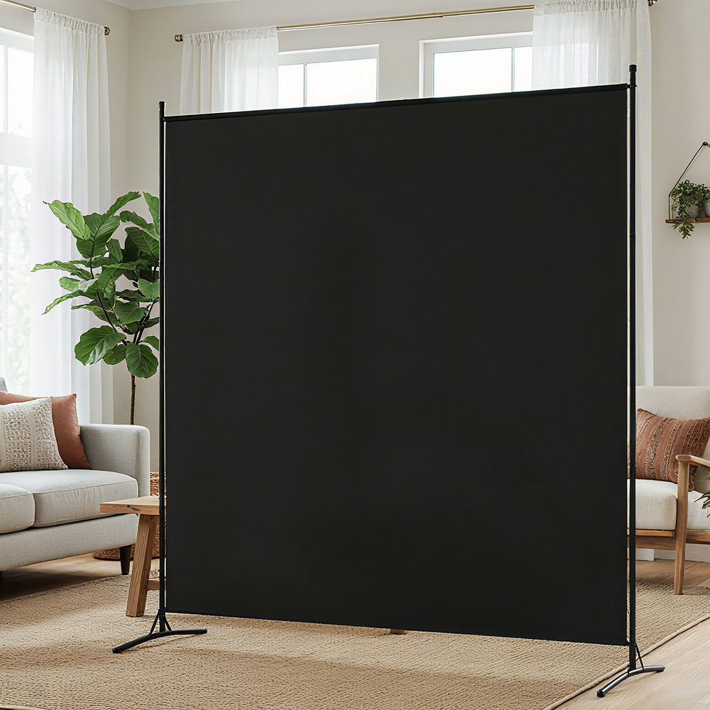 Artiss Room Divider Screen 175x180cm Fabric Black