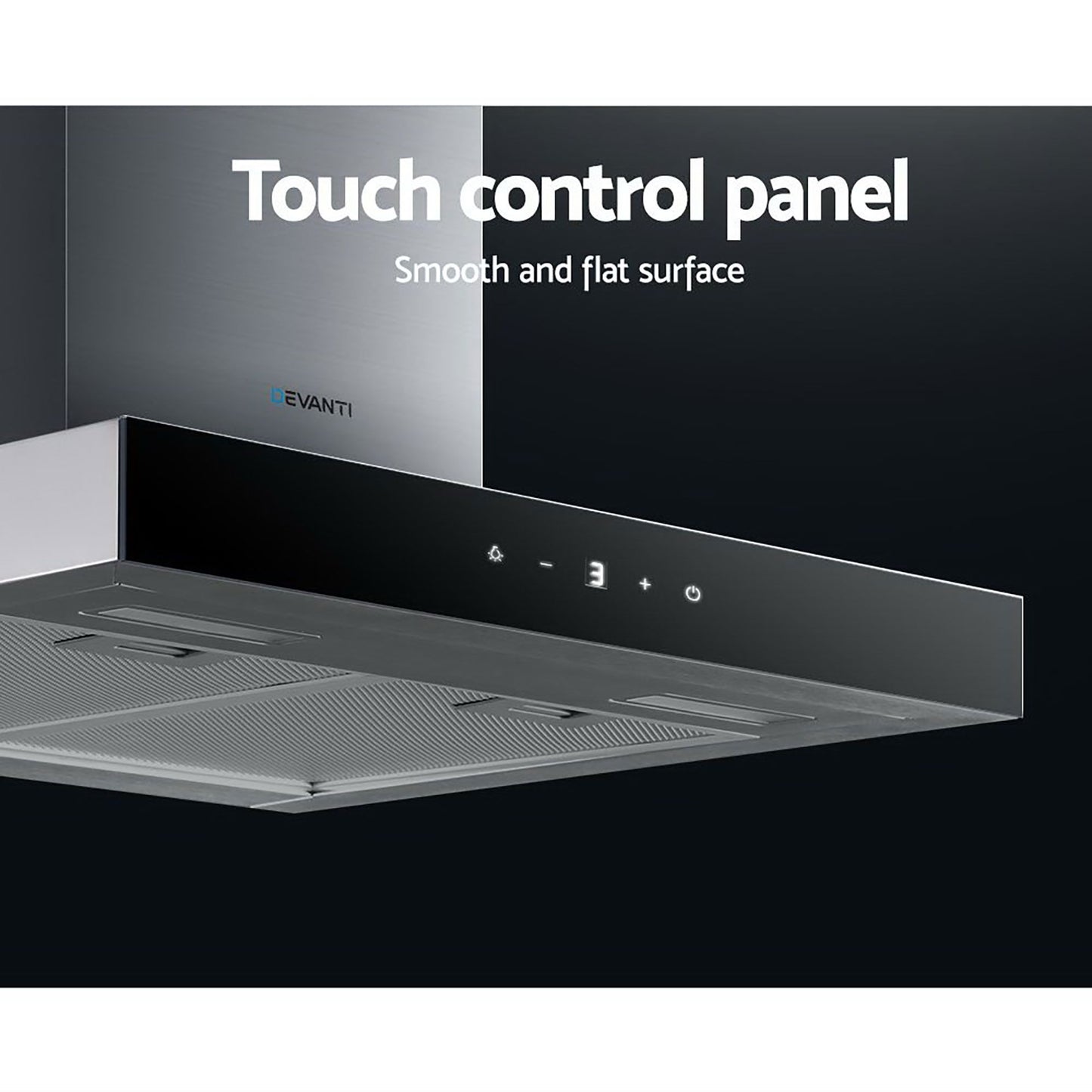 Devanti 600mm Range Hood 60cm Rangehood Glass Stainless Steel