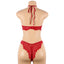 Red Lace Halter Top 2 Piece Set - Lingerie Bra Panties Sexy Underwear