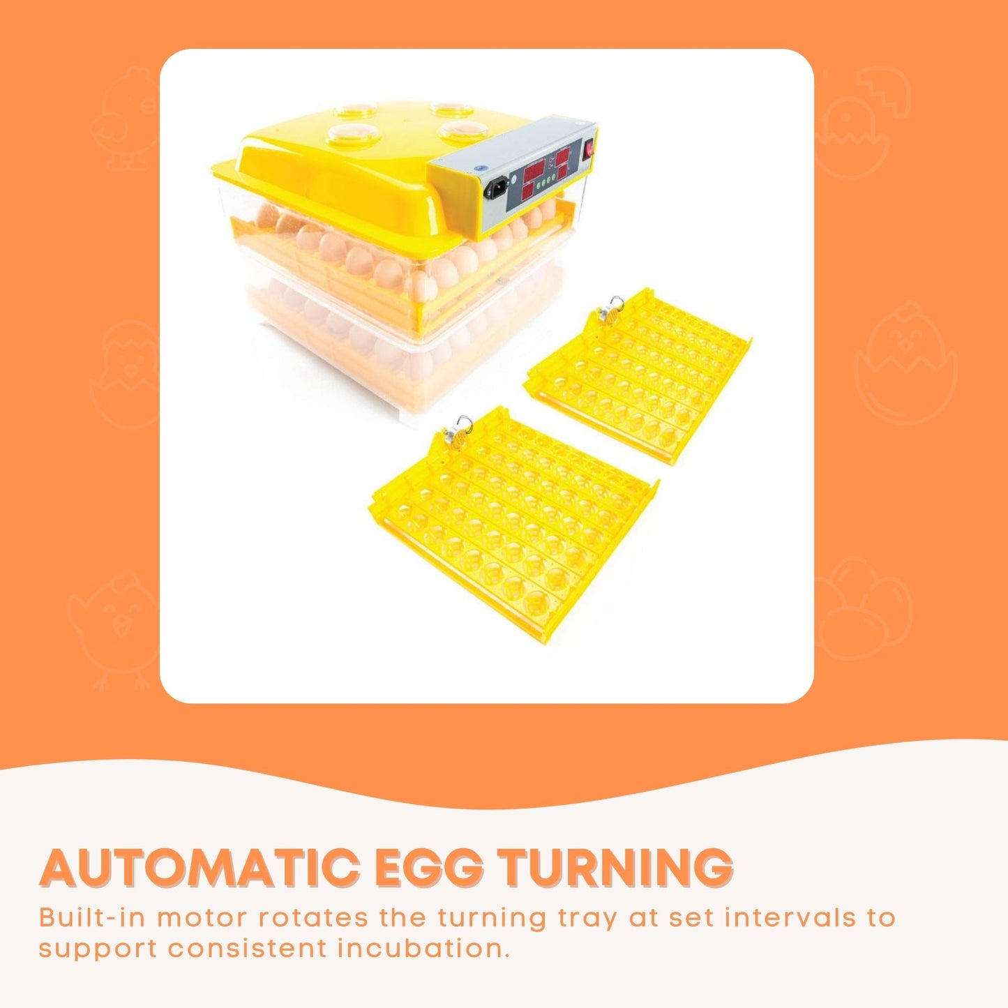 Rooster Farms Electric 112 Egg Incubator + Accessories for Chicken Quail Duck