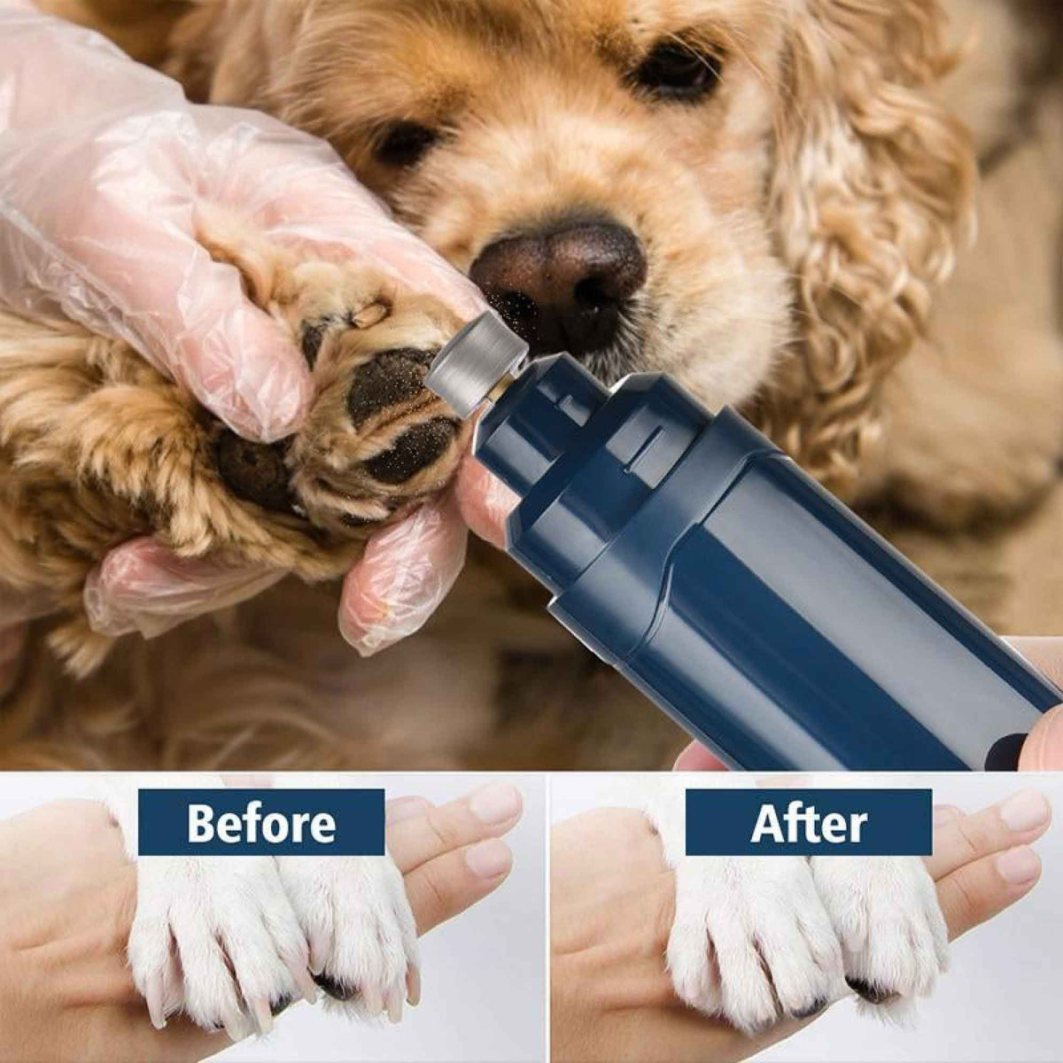 Rooster Farms LED Pet Nail Grinder 2 Speed Rechargeable Dog Cat Trimmer