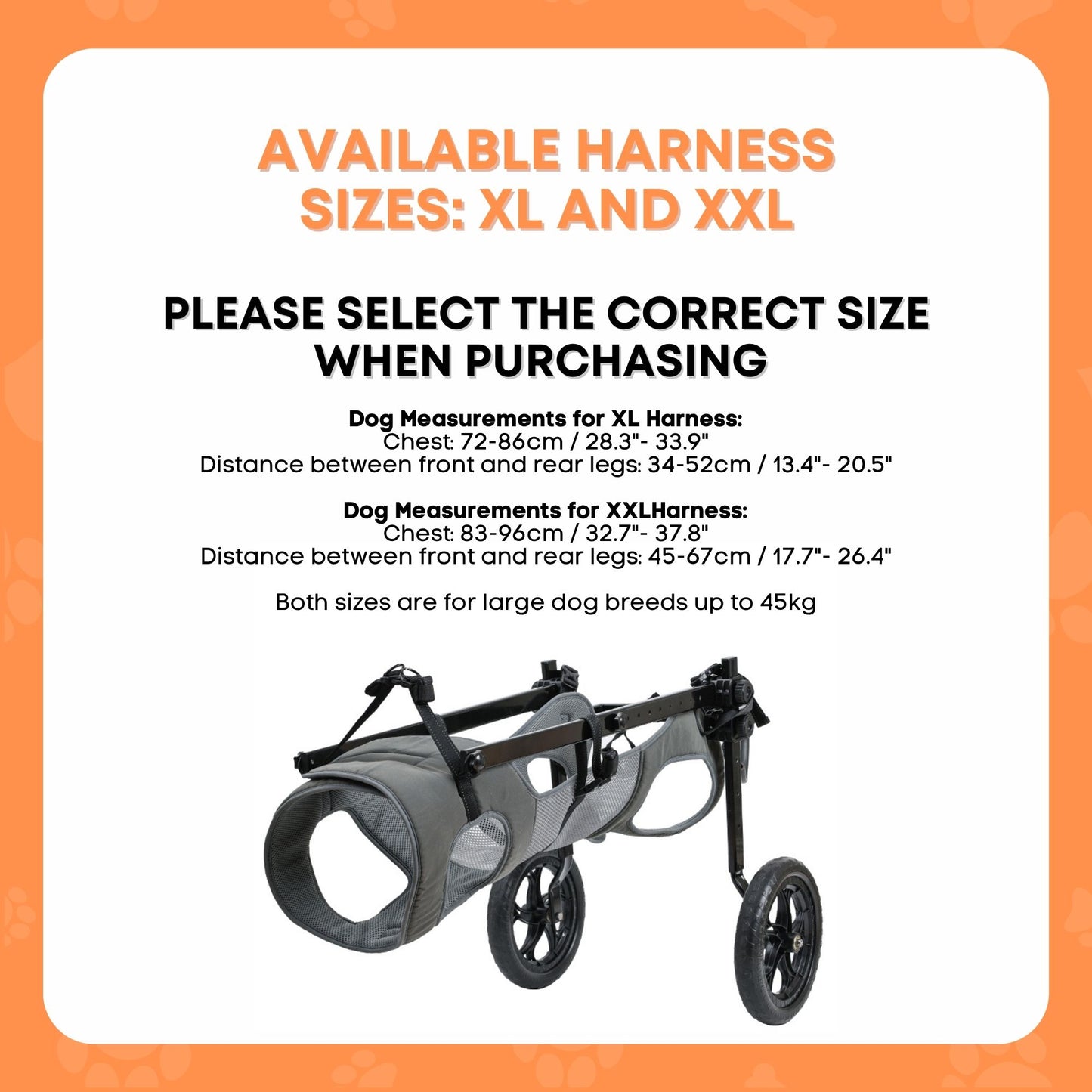 Rooster Farms Large Breed Dog Wheelchair - Adjustable Back Hind Leg Mobility Aid