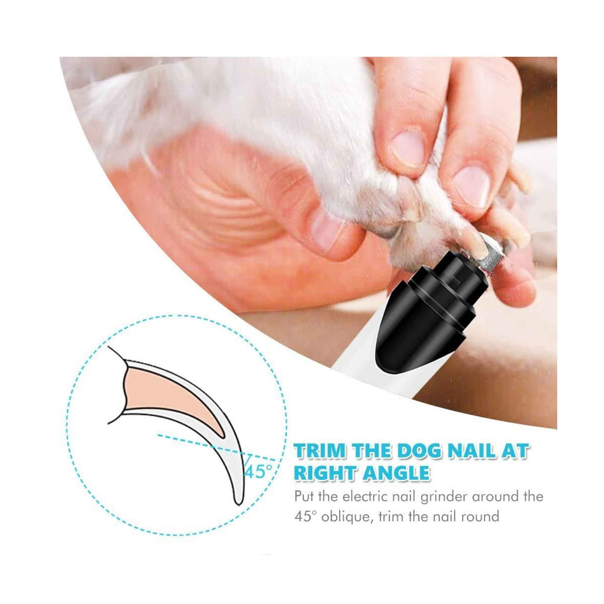 Rooster Farms Pet Nail Grinder Rechargeable Dog Cat Claw Filer Trimmer