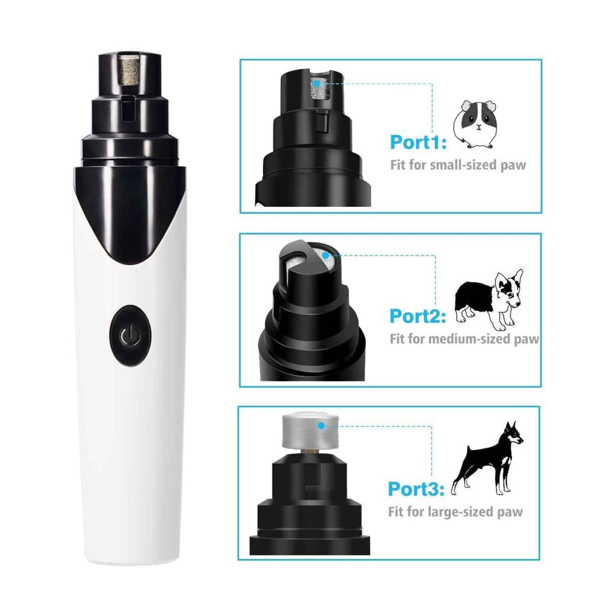 Rooster Farms Pet Nail Grinder Rechargeable Dog Cat Claw Filer Trimmer