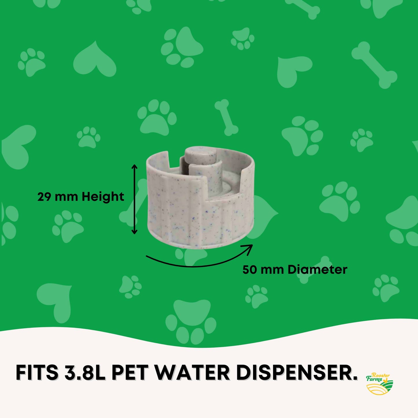 Rooster Farms Replacement Valve Spare Part for 3.8L Pet Water Drinker Dispenser
