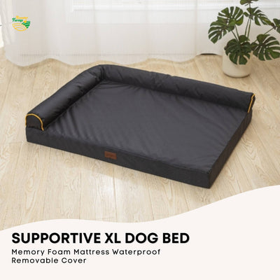 Rooster Farms Supportive Dog Bed XL Grey - Egg Crate Foam Waterproof Mattress