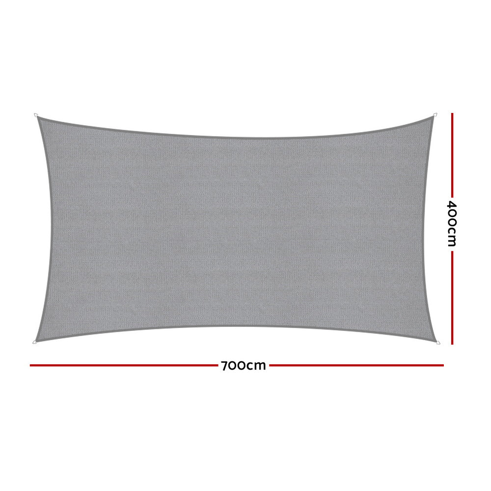 Instahut Sun Shade Sail Shadecloth Canopy Rectangle 280gsm 4x7m