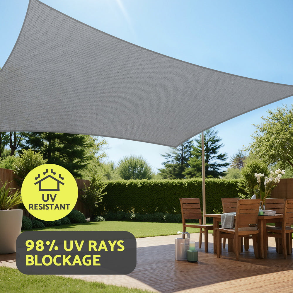 Instahut Sun Shade Sail Shadecloth Canopy Rectangle 280gsm 4x7m