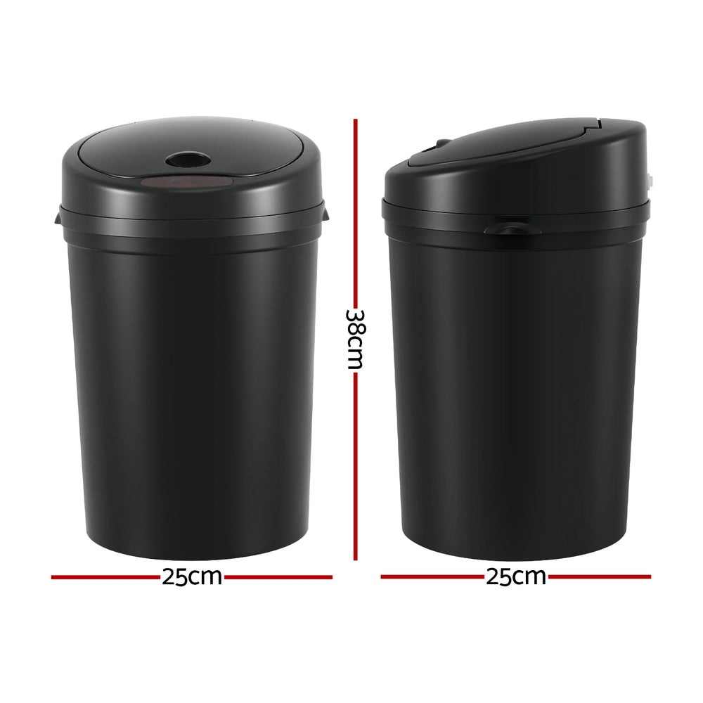 Devanti Sensor Bin Motion Rubbish Bins Kitchen Automatic Trash Can Black 9L