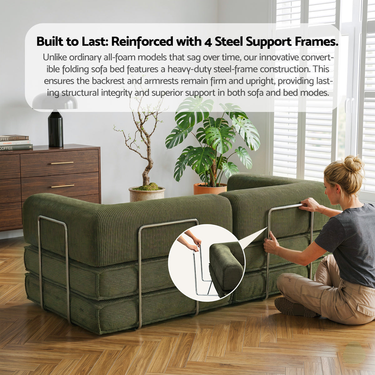 Artiss Convertible Folding Sofa Bed Green