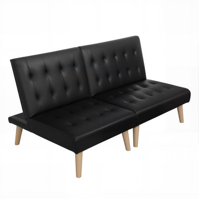 Artiss Sofa Bed Couch 2 Seater Lounge Fabric Black