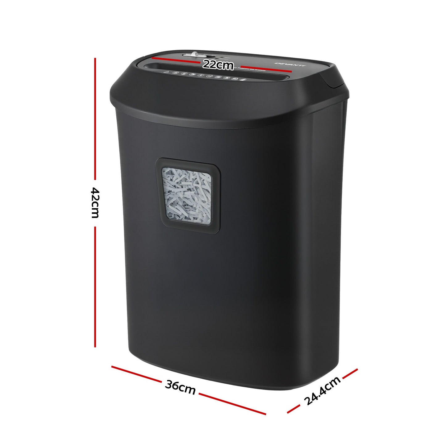 DEVANTI 25L Paper Shredder 14 Sheet P4 Cross Cut for Home Office