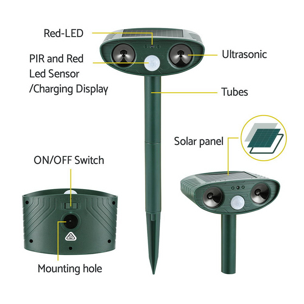 Gardeon Snake Repeller Ultrasonic Battery USB Powered