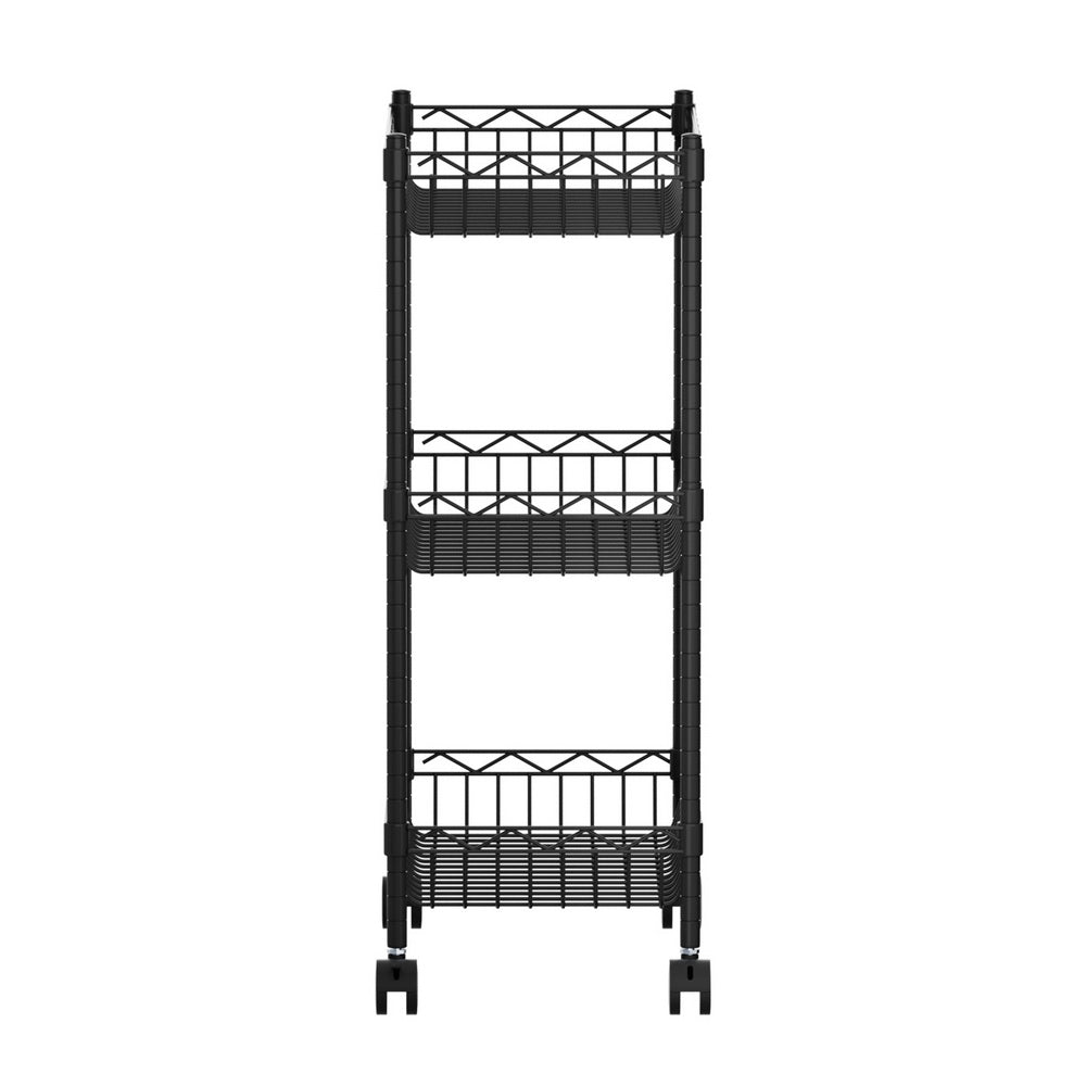 Artiss 3-Tier Shelving Unit Adjustable Garage Storage Kitchen Rack With Wheels