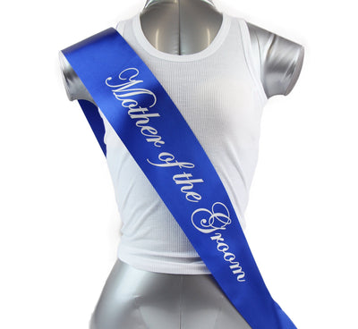 Sashes Hens Sash Party Electric Blue/Silver - Mother Of The Groom