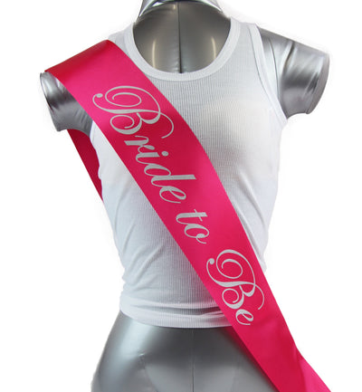 Sashes Hens Sash Party Hot Pink/Silver - Bride To Be
