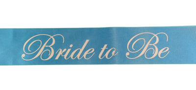 Sashes Hens Sash Party Light Blue/Silver - Bride To Be