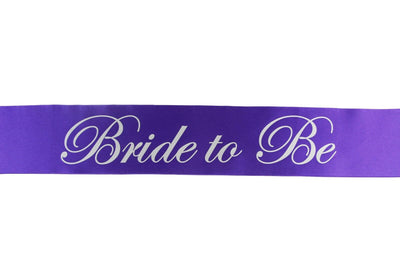 Sashes Hens Sash Party Purple/Silver - Bride To Be