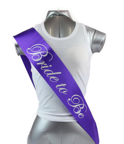 Sashes Hens Sash Party Purple/Silver - Bride To Be