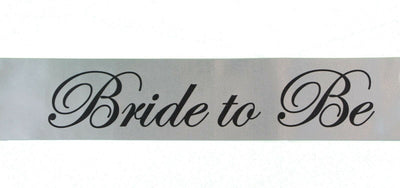 Sashes Hens Sash Party Silver/Black - Bride To Be