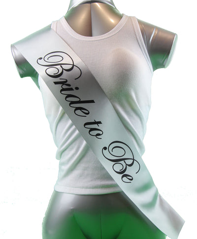 Sashes Hens Sash Party Silver/Black - Bride To Be