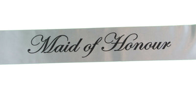 Sashes Hens Sash Party Silver/Black - Maid Of Honour